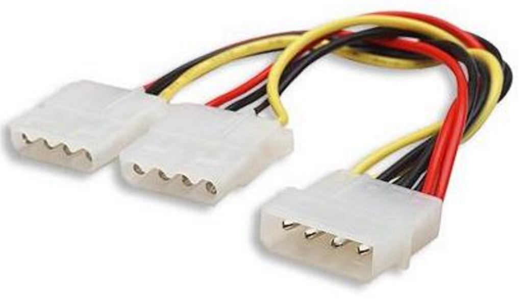 8ware Internal Power Molex Cable 20cm - 5.25' 4 pins Male to 2x 5.25' 4 pins Female 18AWG RoHS 8ware Internal Power Molex Cable 20cm - 5.25' 4 pins Male to 2x 5.25' 4 pins Female 18AWG RoHS